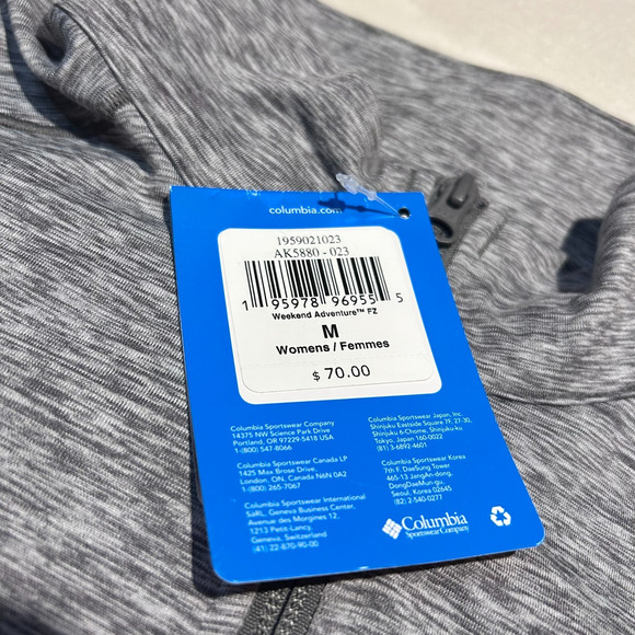 Columbia Women’s Heather Gray Weekend Adventure Full Zip Jacket - Size Medium - Picture 5 of 6